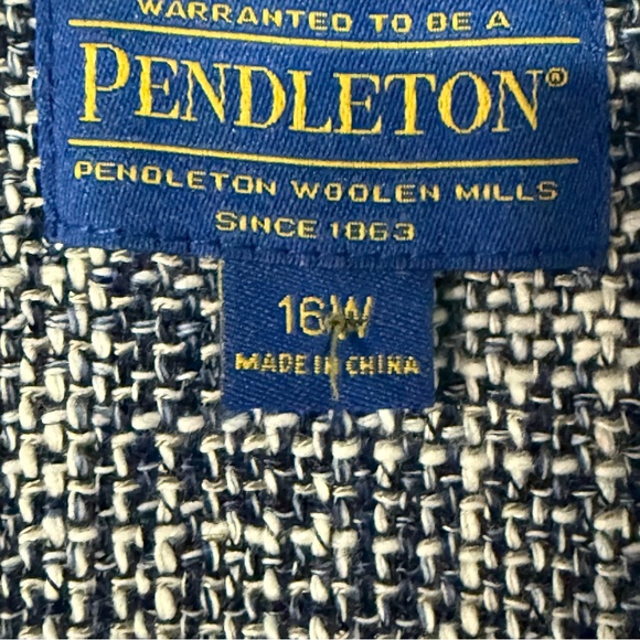 Pendleton Jacket Women 16W Deep V Neck Zip Up Tweed Multicolor Business Casual - Picture 2 of 11